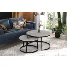 OKIN 2 az 1-ben kávéasztal, Fekete, Beton