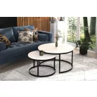 OKIN 2 az 1-ben kávéasztal, Fekete, Fehér