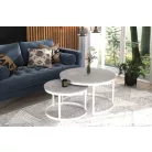 OKIN 2 az 1-ben kávéasztal, Fehér, Beton