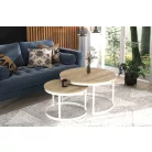 OKIN 2 az 1-ben kávéasztal, Fehér, Sonoma