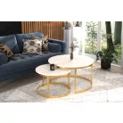 OKIN 2 az 1-ben kávéasztal, Arany, Fehér