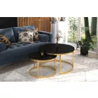 OKIN 2 az 1-ben kávéasztal, Arany, Fekete