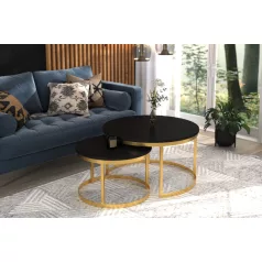 OKIN 2 az 1-ben kávéasztal, Arany, Fekete