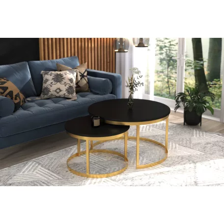 OKIN 2 az 1-ben kávéasztal, Arany, Fekete