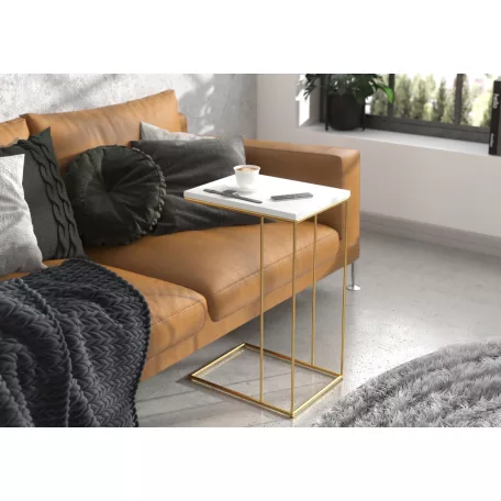 DRU segédasztal, Arany, Fehér