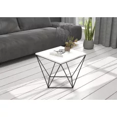 DIANA 50x50 kávéasztal, Fekete, Fehér