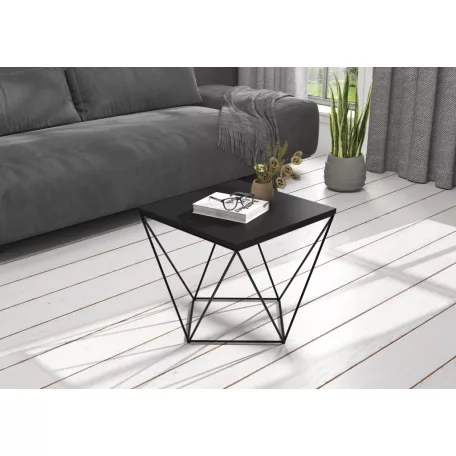 DIANA 50x50 kávéasztal, Fekete, Fekete