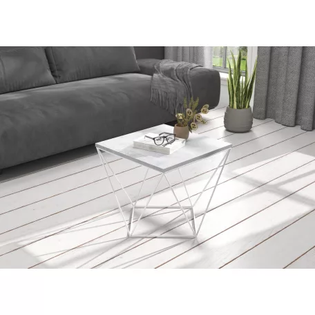 DIANA 50x50 kávéasztal, Fehér, Beton