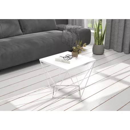 DIANA 50x50 kávéasztal, Fehér, Fehér