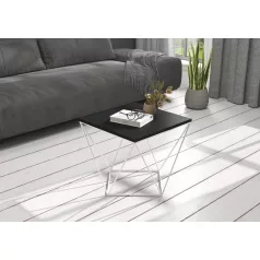 DIANA 50x50 kávéasztal, Fehér, Fekete