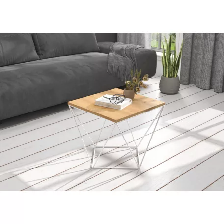 DIANA 50x50 kávéasztal, Fehér, Artisan