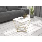 DIANA 50x50 kávéasztal, Arany, Fehér