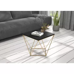 DIANA 50x50 kávéasztal, Arany, Fekete