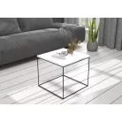 ELENA 50x50 kávéasztal, Fekete, Fehér