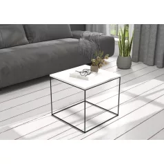 ELENA 50x50 kávéasztal, Fekete, Fehér