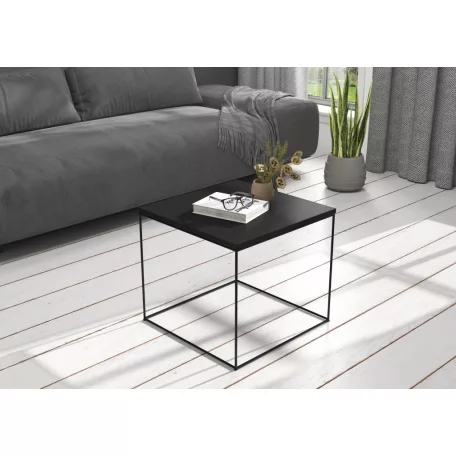 ELENA 50x50 kávéasztal, Fekete, Fekete