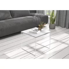 ELENA 50x50 kávéasztal, Fehér, Beton