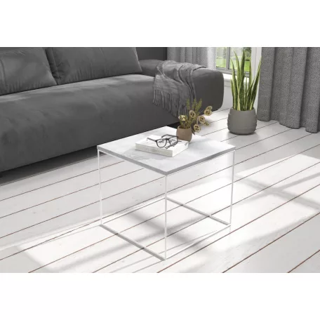 ELENA 50x50 kávéasztal, Fehér, Beton