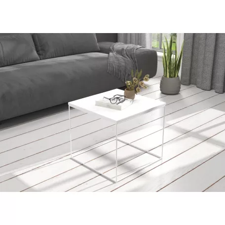 ELENA 50x50 kávéasztal, Fehér, Fehér