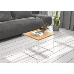 ELENA 50x50 kávéasztal, Fehér, Artisan