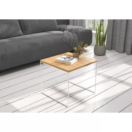 ELENA 50x50 kávéasztal, Fehér, Artisan