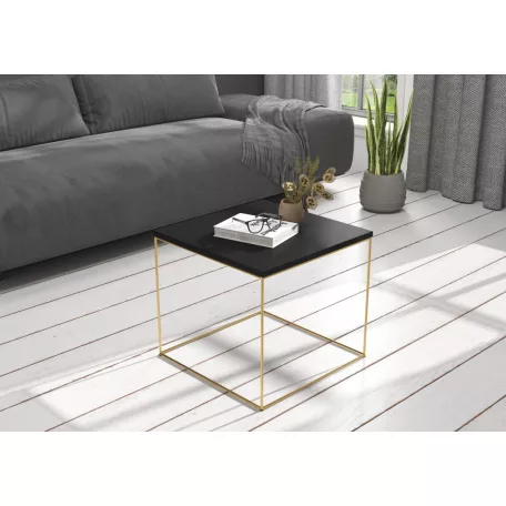 ELENA 50x50 kávéasztal, Arany, Fekete