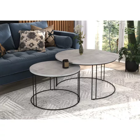 ETTA 2 az 1-ben kávéasztal, Fekete, Beton