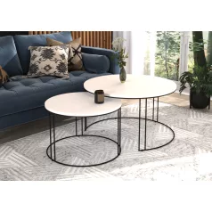 ETTA 2 az 1-ben kávéasztal, Fekete, Fehér