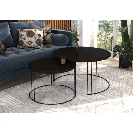 ETTA 2 az 1-ben kávéasztal, Fekete, Fekete