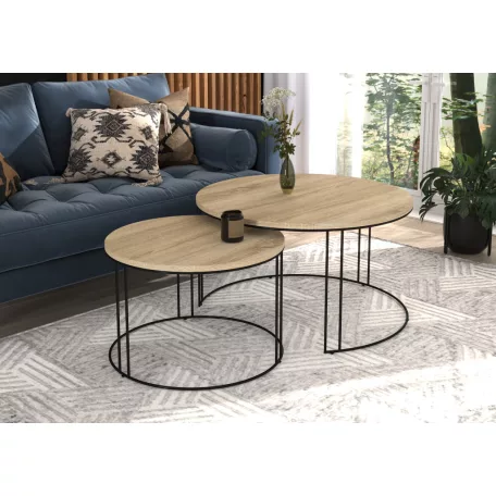 ETTA 2 az 1-ben kávéasztal, Fekete, Sonoma