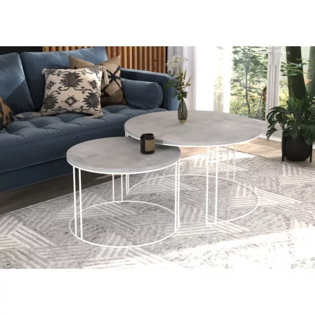 ETTA 2 az 1-ben kávéasztal, Fehér, Beton