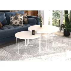ETTA 2 az 1-ben kávéasztal, Fehér, Fehér