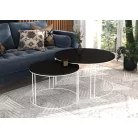 ETTA 2 az 1-ben kávéasztal, Fehér, Fekete