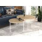 ETTA 2 az 1-ben kávéasztal, Fehér, Sonoma