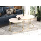 ETTA 2 az 1-ben kávéasztal, Arany, Fehér