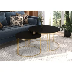 ETTA 2 az 1-ben kávéasztal, Arany, Fekete