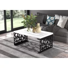 Kávézóasztal SEMARA 100x60, Fekete, Fehér