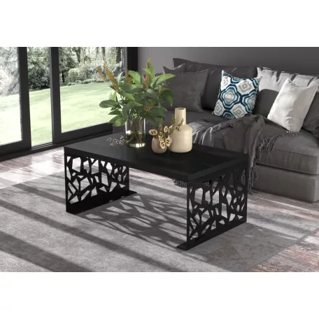 Kávézóasztal SEMARA 100x60, Fekete, Fekete