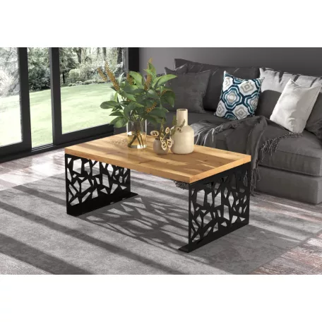 Kávézóasztal SEMARA 100x60, Fekete, Artisan