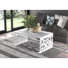 Kávézóasztal SEMARA 100x60, Fehér, Beton