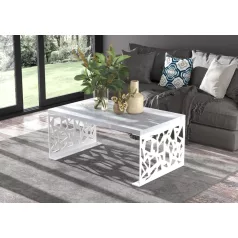 Kávézóasztal SEMARA 100x60, Fehér, Beton