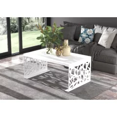 Kávézóasztal SEMARA 100x60, Fehér, Fehér