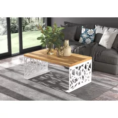 Kávézóasztal SEMARA 100x60, Fehér, Artisan