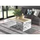 Kávézóasztal SEMARA 100x60, Fehér, Sonoma