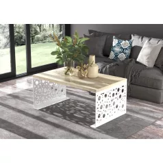 Kávézóasztal RINA 100x60, Fehér, Sonoma