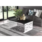 Kávézóasztal RINA 100x60, Fehér, Fekete