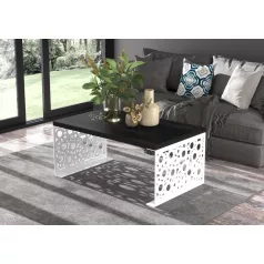 Kávézóasztal RINA 100x60, Fehér, Fekete