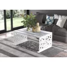 Kávézóasztal RINA 100x60, Fehér, Beton