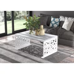 Kávézóasztal RINA 100x60, Fehér, Beton