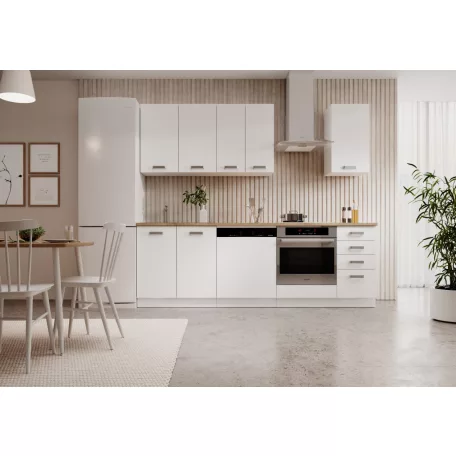 BUBBLE 240 konyhabútor, Fehér, Lancelot tölgy